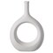 Uniquewise Contemporary White Ceramic Unique Shaped Flower Table Vase Centerpiece, 9 Inch QI004363.S.WT - alternate 5